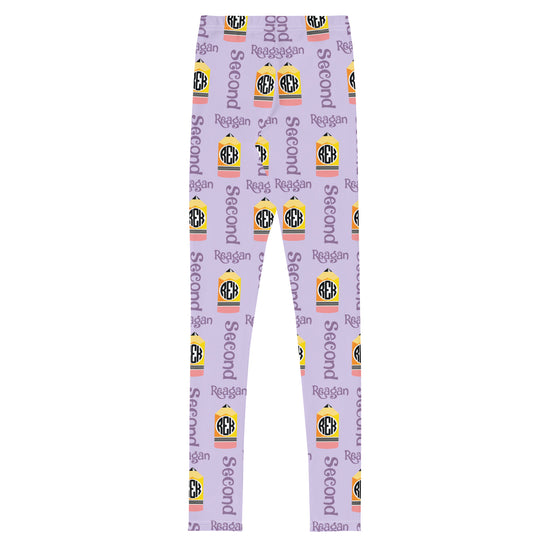 Lavender Pencil Monogram Tween Leggings