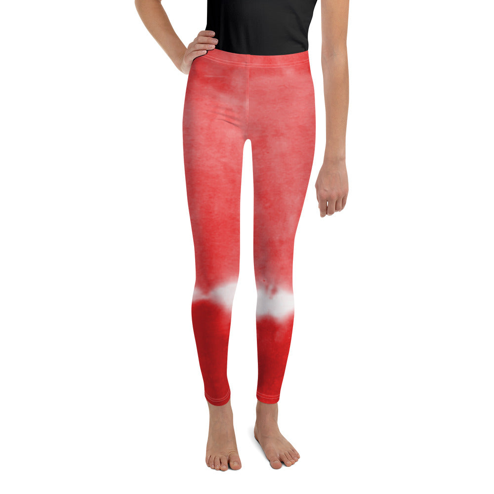 Load image into Gallery viewer, Red Placement Tie Dye Tween Leggings
