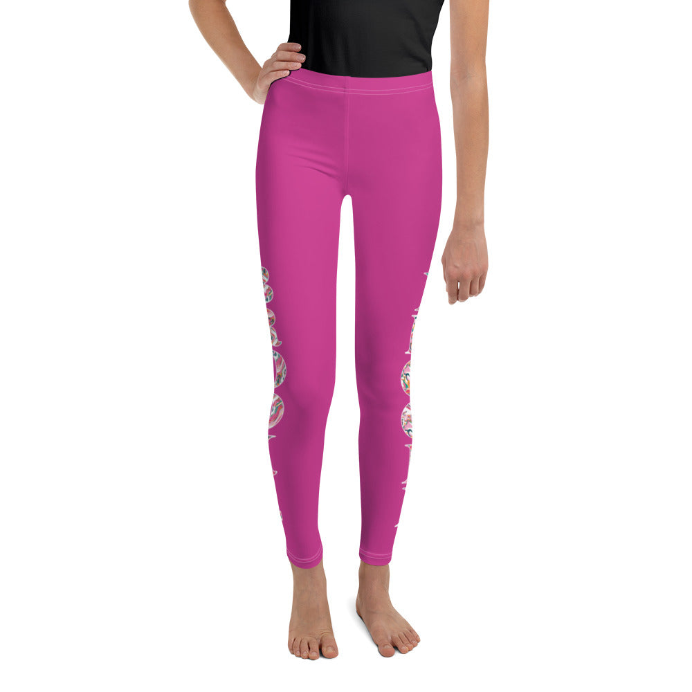 Bright Pink Personalized Placement Name Tween Leggings