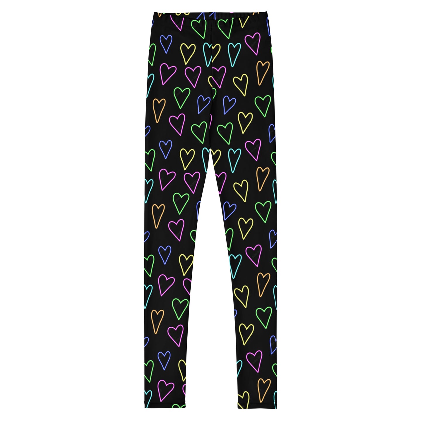 Load image into Gallery viewer, Neon Heart Doodle Tween Leggings
