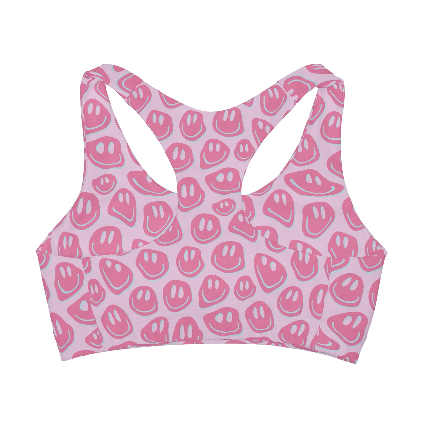 Load image into Gallery viewer, Pink Smiley Girls Sports Bra

